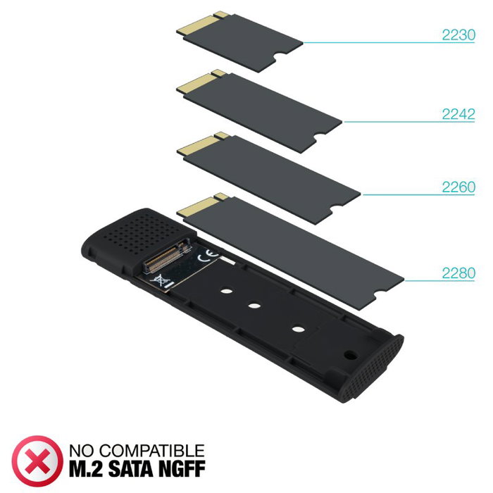 Tooq TQE-2231B Caja Externa para SSD M.2 NVMe USB 3.1 Gen 2 Negro